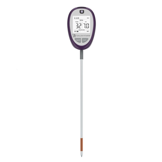 GALAXYFARM 4-in-1 Soil Meter – pH, Moisture, Light, Temperature