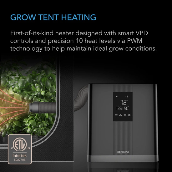 AC Infinity THERMOFORGE T3 – Plant Heater, 10 Heat Levels, Tubing for Grow Tent Extension, Smart VPD Controls