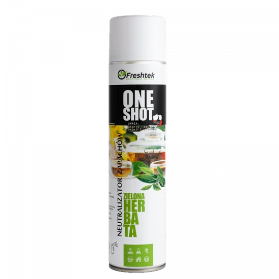 Freshtek ONE SHOT Green tea Spray 600ml - neutralizator zapachu