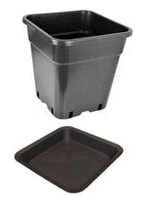 Doniczka produkcyjna 25L kwadratowa 32x32x34cm (made in Poland) + podstawka kwadratowa