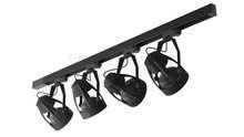 Zestaw oświetleniowy VERTICANA® 4x żarówka + holder + szyna | CZARNY | soczewka 45°