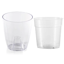 Zestaw Coubi Orchid 1,5L + wkład - Doniczka okrągła przezroczysta do orchidei / storczyków fi 13,2cm