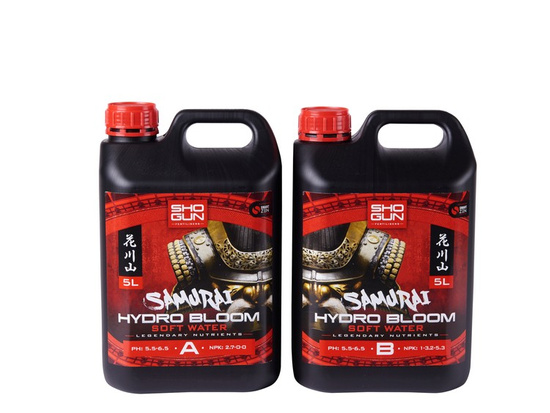 Nawóz Shogun Fertilisers Samurai Hydro Bloom 2x5L (A&B) - odżywka bazowa na kwitnienie do hydroponiki  | Woda miękka